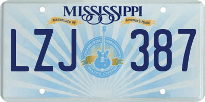 MS license plate LZJ387