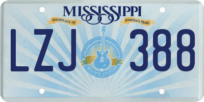 MS license plate LZJ388