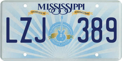 MS license plate LZJ389