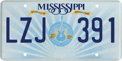 MS license plate LZJ391