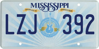 MS license plate LZJ392