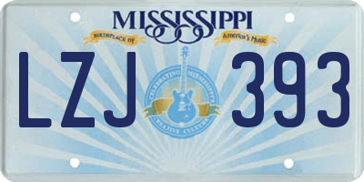 MS license plate LZJ393