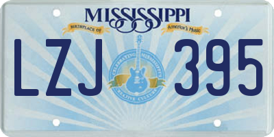 MS license plate LZJ395