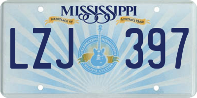MS license plate LZJ397