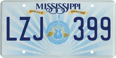 MS license plate LZJ399