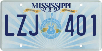 MS license plate LZJ401