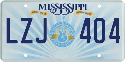 MS license plate LZJ404