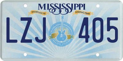 MS license plate LZJ405