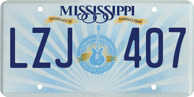 MS license plate LZJ407