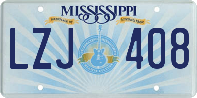 MS license plate LZJ408