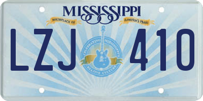 MS license plate LZJ410