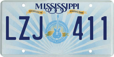 MS license plate LZJ411