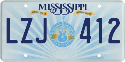 MS license plate LZJ412