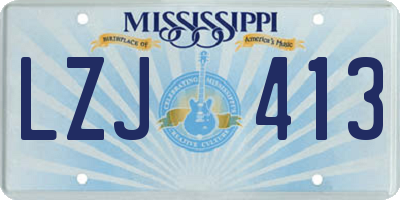 MS license plate LZJ413