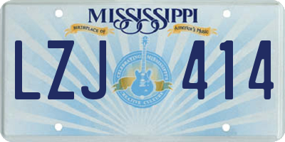 MS license plate LZJ414