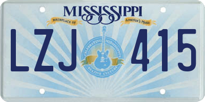 MS license plate LZJ415