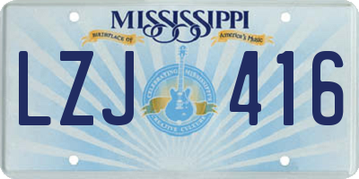 MS license plate LZJ416