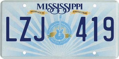 MS license plate LZJ419