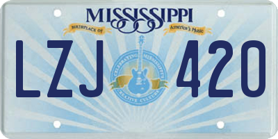 MS license plate LZJ420