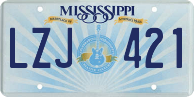 MS license plate LZJ421