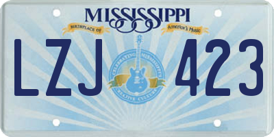 MS license plate LZJ423