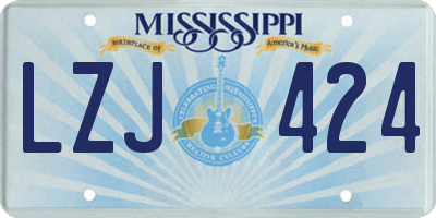 MS license plate LZJ424