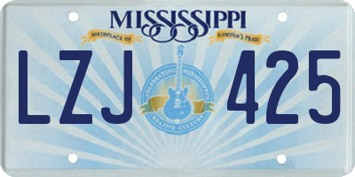 MS license plate LZJ425