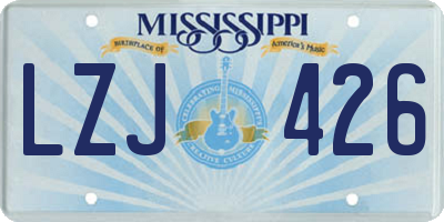 MS license plate LZJ426