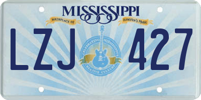 MS license plate LZJ427