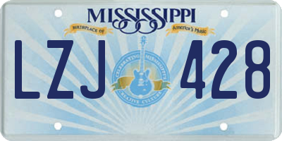 MS license plate LZJ428