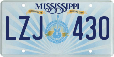 MS license plate LZJ430