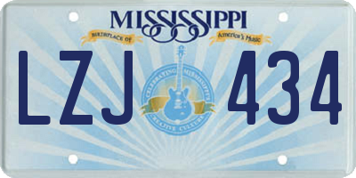 MS license plate LZJ434