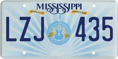 MS license plate LZJ435