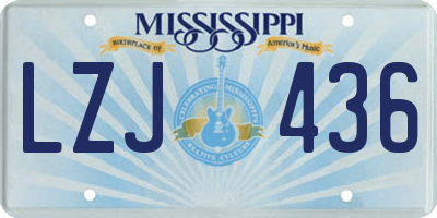 MS license plate LZJ436