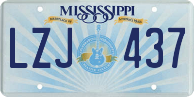 MS license plate LZJ437