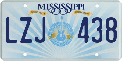 MS license plate LZJ438