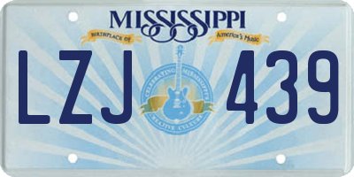MS license plate LZJ439
