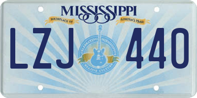 MS license plate LZJ440