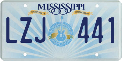 MS license plate LZJ441