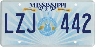 MS license plate LZJ442