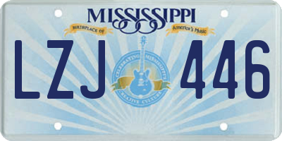 MS license plate LZJ446
