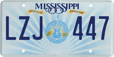 MS license plate LZJ447