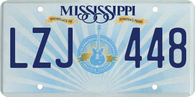 MS license plate LZJ448
