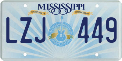 MS license plate LZJ449