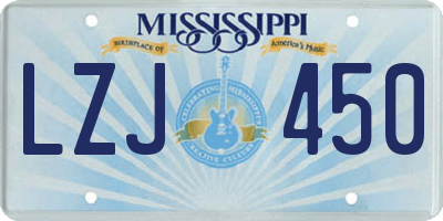 MS license plate LZJ450