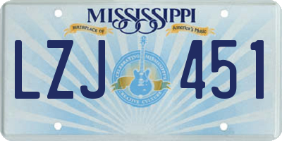 MS license plate LZJ451