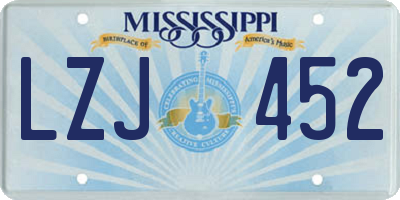 MS license plate LZJ452