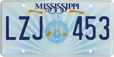 MS license plate LZJ453