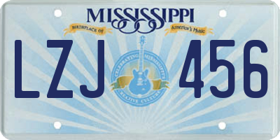 MS license plate LZJ456