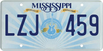 MS license plate LZJ459